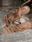 Dollhouse strappy wedge tan size 7.5 women's ladies shoe summer — photo 4