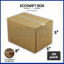 20 8x5x5 EcoSwift Cardboard Packing Moving Shipping Boxes Corrugated Box Cartons