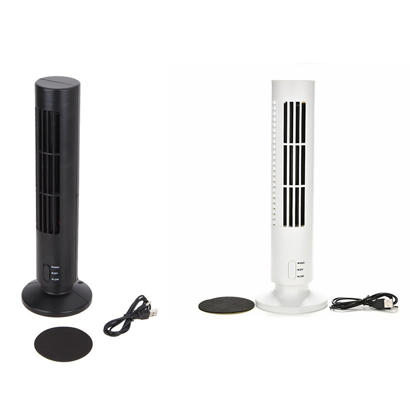 USB Rechargeable Tower Fan, Cooling Portable Fan Standing Bellyless Fan