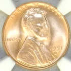 1951 D Lincoln Cent MS67 RD NGC BU Unc Red Wheat Penny NGC Registry [795] Bright