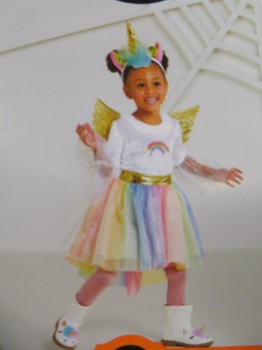 Toddler Rainbow Unicorn Costume Dress with Wings Hyde and Eek Boutique 2-3T - Picture 3 of 5