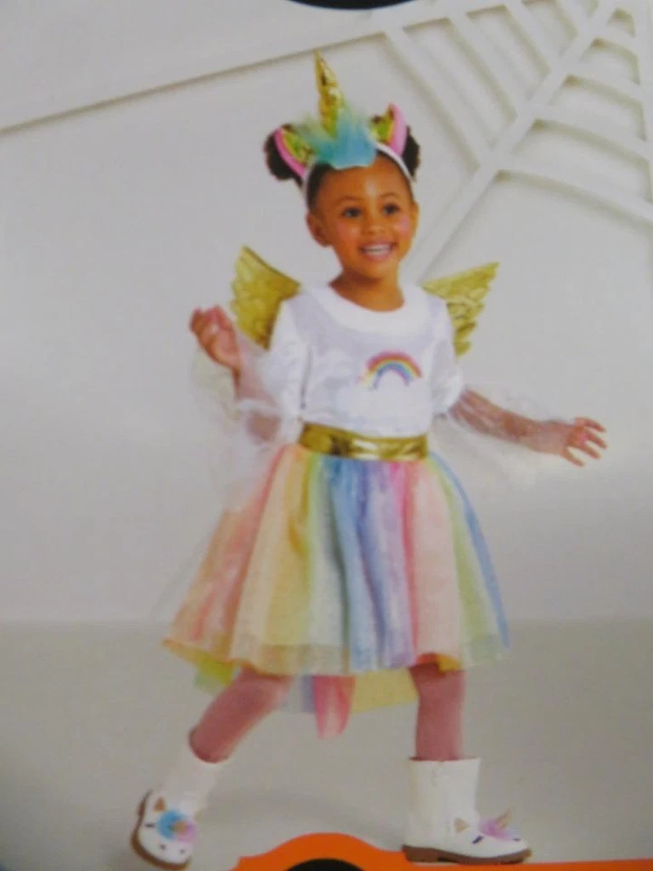 Vestido Disfraz Unicornio Arco Iris Niño Pequeño con Alas Hyde and Eek Boutique 2-3T Foto 3 de 4