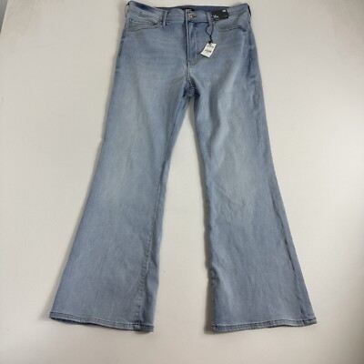 Express Flare High Rise Supersoft Blue Jeans Women s size 14S Light Wash