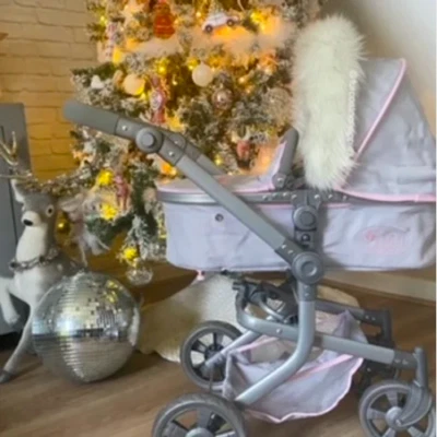 FUR COAT NO NAPPIES Artic Fuchs PUPPEN Kapuze Fell Kinderwagen Zierleiste, Universal kleine Puppe