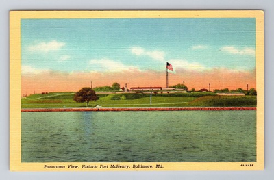 #ad #ad Baltimore MD Maryland Panorama Historic Fort McHenry Souvenir Vintage Postcard $0.99