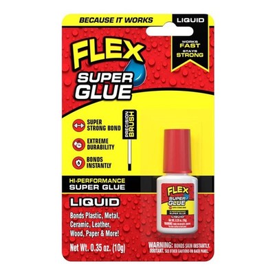 Flex Seal LIQUID Super Glue High Strength Super Glue Brush On 10 gm (8-pack)