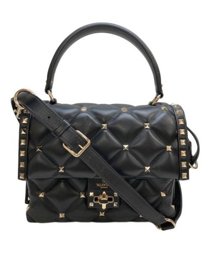 Valentino GARAVANI Candy Rockstud 2 Way Top Handle Bag Shoulder Bag Black