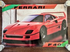 Vintage 1989 Ferrari F40 Poster #8520 Impact RARE-Original Plastic Sleeve 21x32”