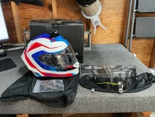 Scorpion Exo Helmet Air Full Face Helmet Exo-R1 Hive Red White Blue Medium