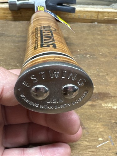Empuñadura de cuero martillo garra recta Estwing E20S 20 oz 100 años hecho aniversario - Imagen 2 de 7