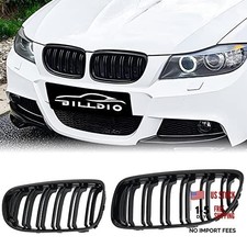 E90 Grille - Front Kidney Grille Double 2009-2011 E90 Double Slats Gloss Black
