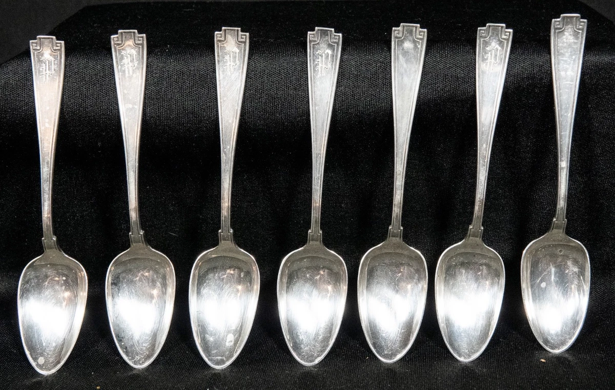 Demitasse Spoon Set In Antique Us Sterling Silver Flatware for