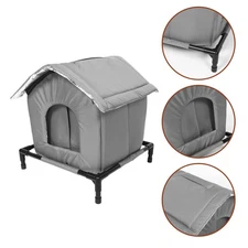  Waterproof Outdoor Cat Shelter - Weatherproof Stray Cat Nest Enclosed Bed For