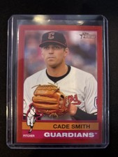 🔥Cade Smith 2025 Topps Heritage #307 Red Border Cleveland Guardians SP