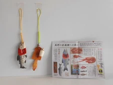 Kaiyodo Capsule Q Museum Dried Fish Netsuke Set 2 Types Mini Book New
