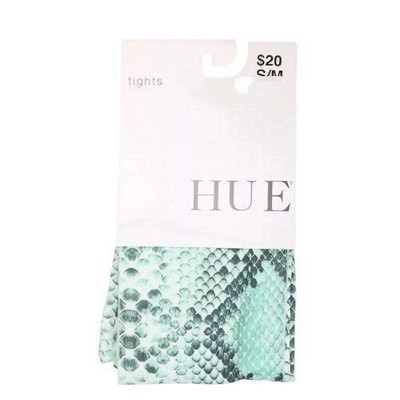 Hue Womens S/M Tights Teal Green Python