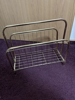 Wire Design Messing Newspaper Rack Zeitungsständer Hollywood Regency Stil 