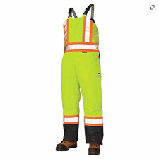 Tough Duck Hi-Vis Green Reflective Insulated Bib Overalls Construction L/G
