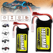 2X 2S 1400mAh 7.4V Lipo Battery with Deans T-Plug for 1/10 1/16 1/18 1/24 Racing