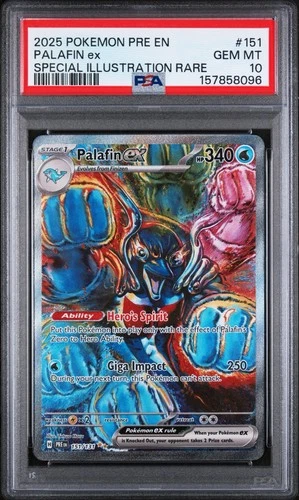 Pokémon Palafin EX Prismatic Evolutions Card 151/131 PSA 10 Gem Mint SIR English