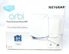 NETGEAR Orbi Whole Home Tri-Band Mesh WiFi 6 System RBK653   Router with 2 Sat