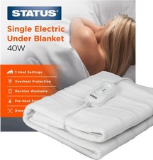 Status Single Electric Blanket | 40W 3 Heat Setting Electric under Blanket | SEB