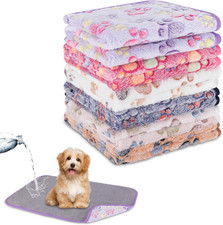 6 Pack Waterproof Dog Blankets - Soft Reversible Fleece for Pets 23"x16