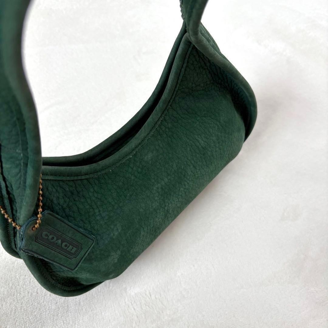 OLD COACH NUBAC GREEN ERGO w/charm Vintage Coach Ergo Handbag