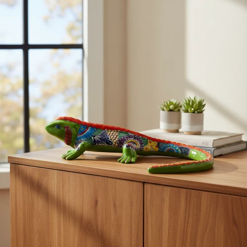 XL Talavera Iguana Statue | Hand-Painted Ceramic Art - product listing photo