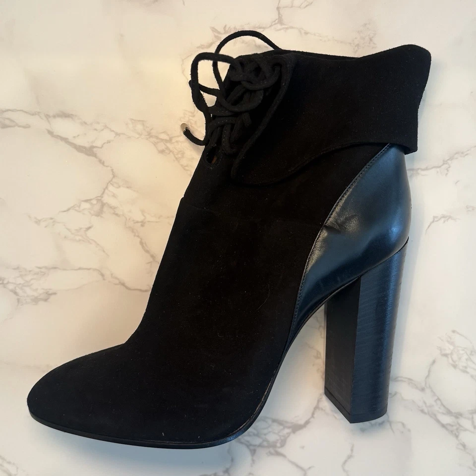 Auténticos botines Aquazzura de gamuza negra CAMBRIDGE - talla 38 Foto 3 de 4