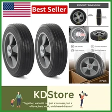 2-Pack 8x2" Flat-Free Rubber Tires & Wheels for Dolly Trolley Hand Trucks