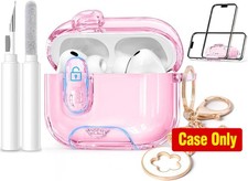 Case for AirPods Pro 3 Case Cover with Safety Lock, Soft TPU Cover  Keychain