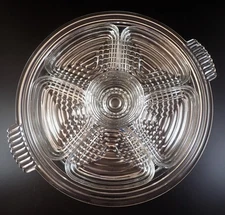 Manhattan Clear 7 Piece Relish Service with Inserts Anchor Hocking Circle Ribbed