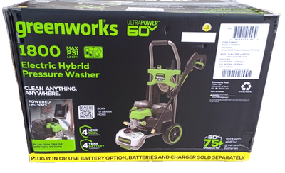 #ad Greenworks 60V Performance Cordless Portable 1800 PSI Pressure Power Washer NEW $184.95
