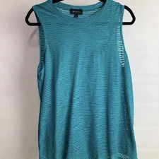 Womens AB Studio Top Sleeveless Shirt Tank Top Blouse Turquoise Size XL