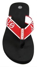 Delta Sigma Theta Flip Flops In Draw String Shoe Bag Black - 11