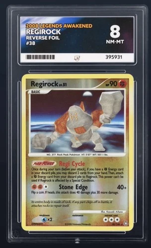 Pokémon TCG 2008 Legends Awakened REGIROCK Reverse Holo  Ace Graded 8 POP #1