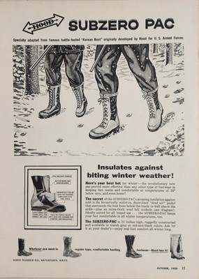 1955 Print Ad Hood Subzero Pac Insulates Against Winter Weather Watertown,MA