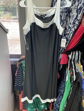 NWT Chaps Women's Black and White Sleeveless Dress Size 16W