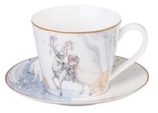 Lefard Snow Queen Kai and Gerda Porcelain Tea Cup and Saucer Set 10 fl oz Cup