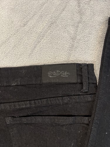 Mackeen Jeans Mens Size 38 Wings Studded Logo Spell Out Distressed Black NWT - Picture 8 of 8