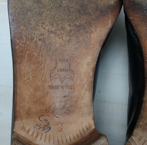 Vintage Bruno Magli Men's Navy Leather Loafers Size 8 - Picture 8 of 8