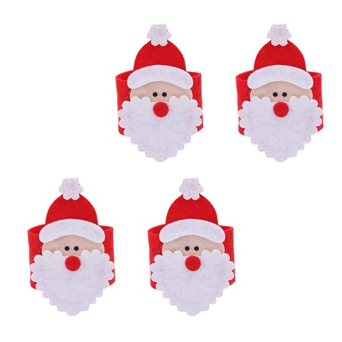 4 Stück Weihnachtsmann Serviette Kreis Weihnachten Ringe Serviette Schnalle - Bild 9 von 12