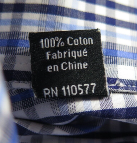 David Donahue Mens Blue Checks Slim Fit Dress Shirt Large 16 1/2x34/35 NWOT NEW - Picture 8 of 17