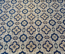 Upholstery Jardins Sapphire Blue Chenille Fabric By The Yard