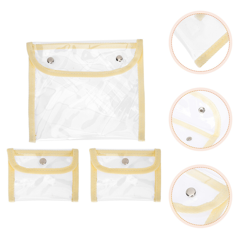 Mini bolsa de maquillaje transparente de PVC transparente para mujer de viaje 3 piezas