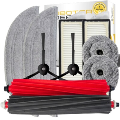 Zubehör Set, Ersatzteile Kit für Roborock S8 MaxV Ultra (2x Seitenbürste, 2x Hau