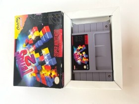 Super Nintendo Video Game vtg SNES box 1994 Tetris 2 Two puzzle prodigy NES 