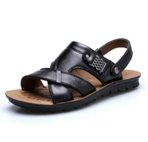 PANTOFOLA D’ORO Sandali uomo in pelle casual punta aperta ciabatte scarpe da spiaggia