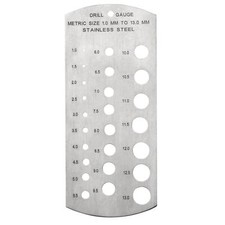 Metric Drill Gauge 1.00mm to 13.00mm Stainless Steel Measuring Tool Drill Bits